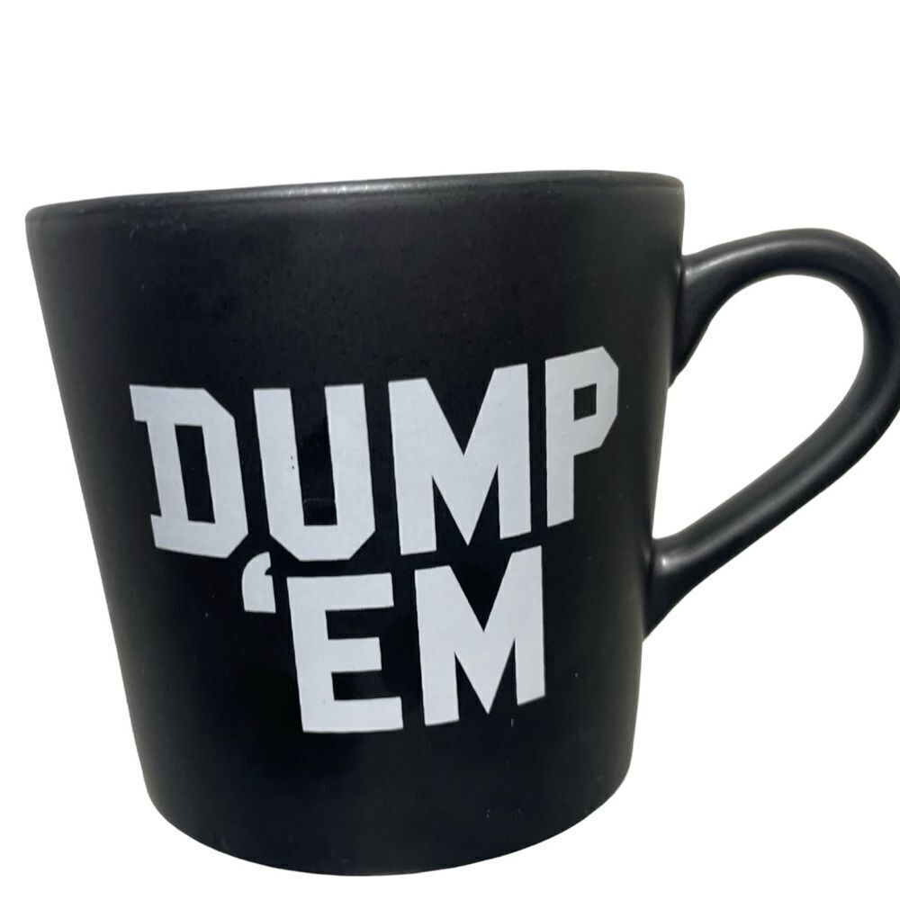 Black Ceramic Mug with White Print